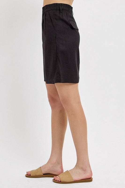 RISEN High Rise Pleated Front Shorts - Trendsi - Flyclothing LLC