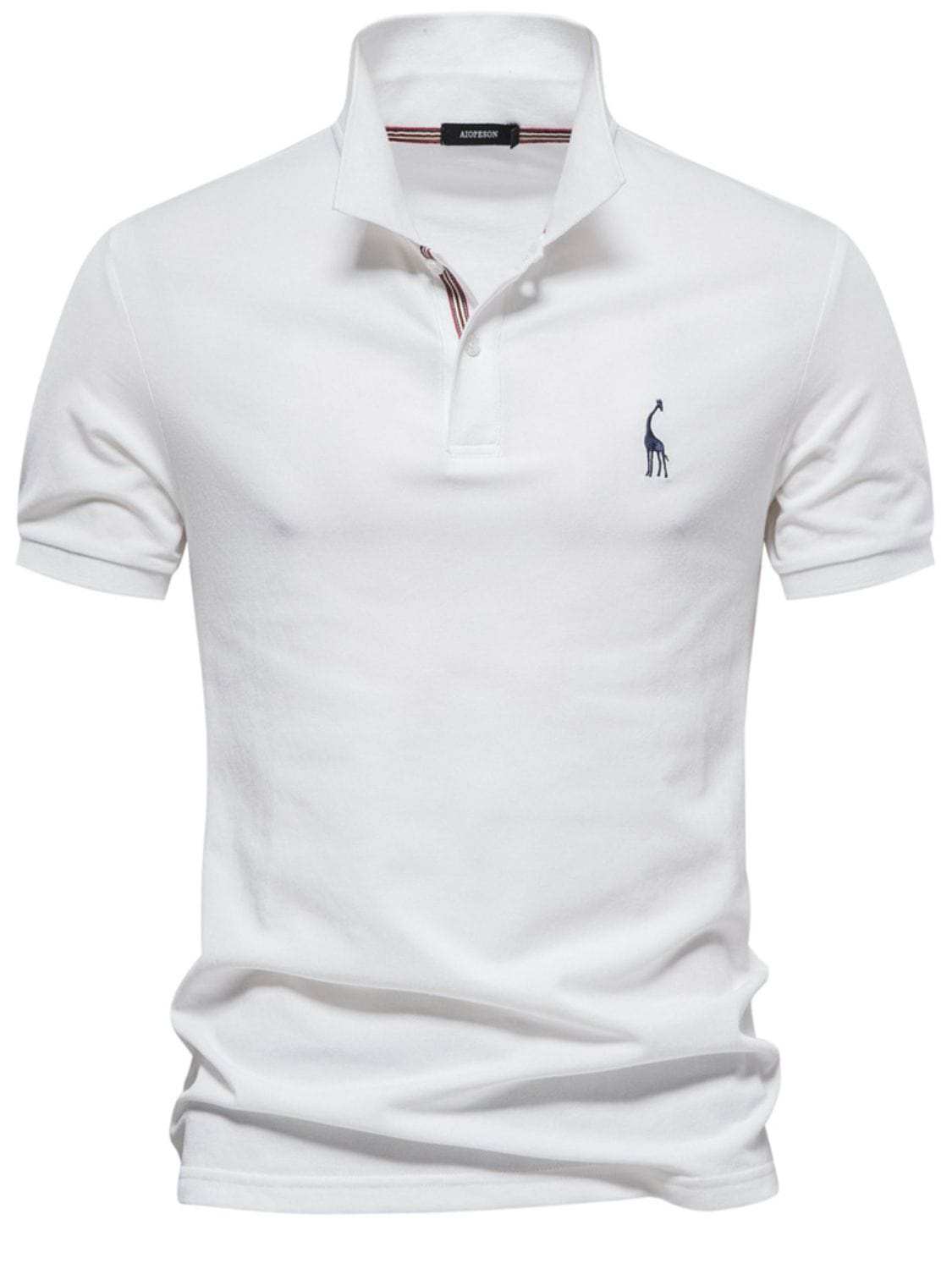 Men's Giraffe Embroidered Short Sleeve Polo - Trendsi - Flyclothing LLC
