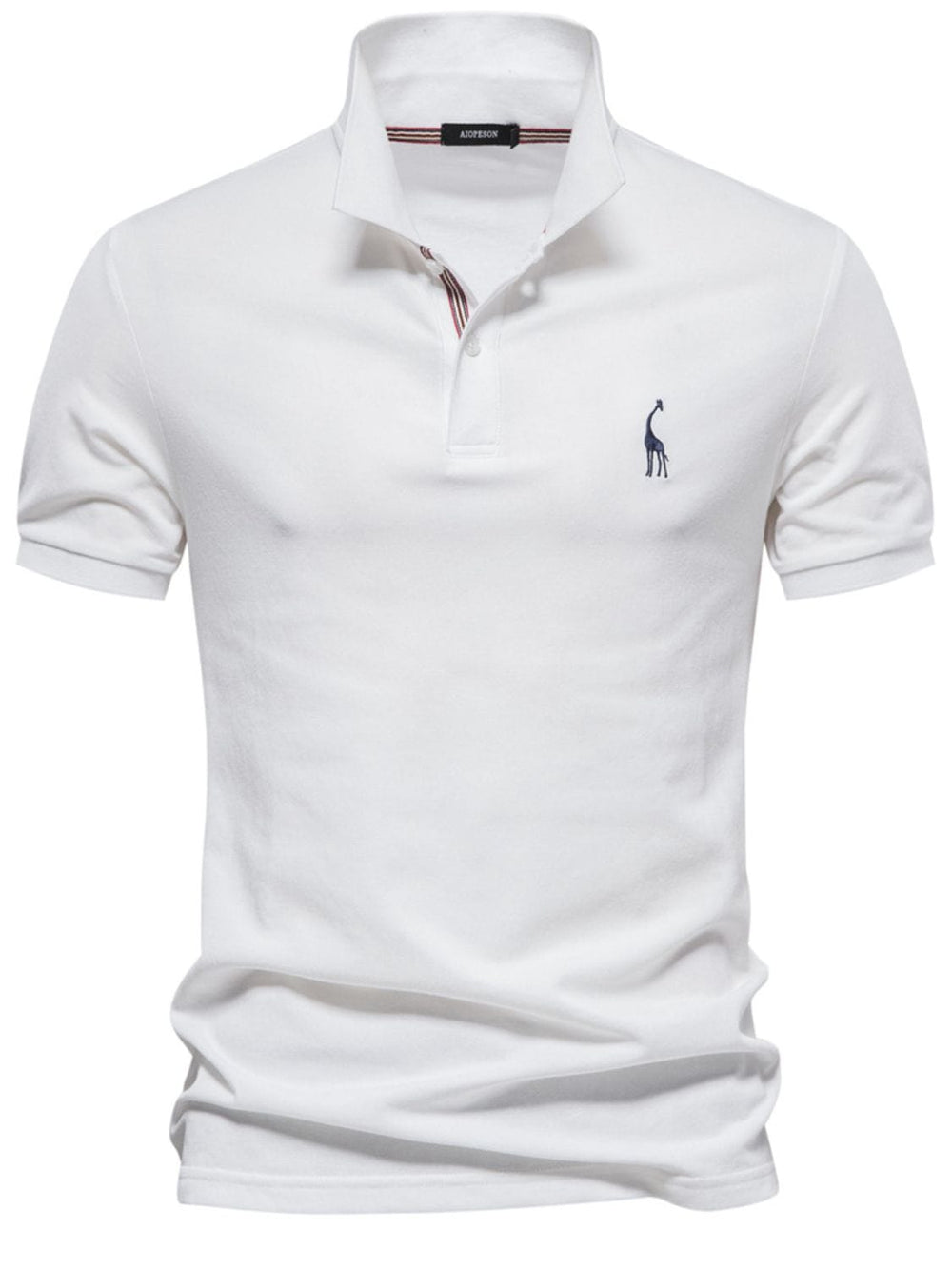 Men's Giraffe Embroidered Short Sleeve  Polo - Trendsi