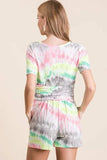 BiBi Tie Dye Print Shorts With Twill Tape Drawstring - Trendsi - Flyclothing LLC
