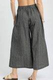 Umgee Pinstripe Crop Palazzo Pants - Trendsi