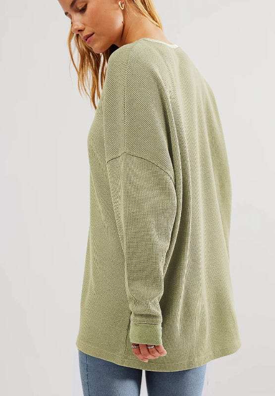 Round Neck Long Sleeve Sweatshirt - Trendsi - Flyclothing LLC