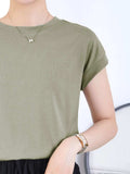 Round Neck Short Sleeve T-Shirt - Trendsi - Flyclothing LLC