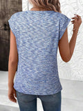 Round Neck Knit Cap Sleeve Top - Trendsi - Flyclothing LLC