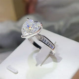 5 Carat Moissanite 925 Sterling Silver Heart Ring - Trendsi - Flyclothing LLC