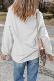 Sequin Lucky Clover Round Neck Long Sleeve Sweatshirt - Trendsi