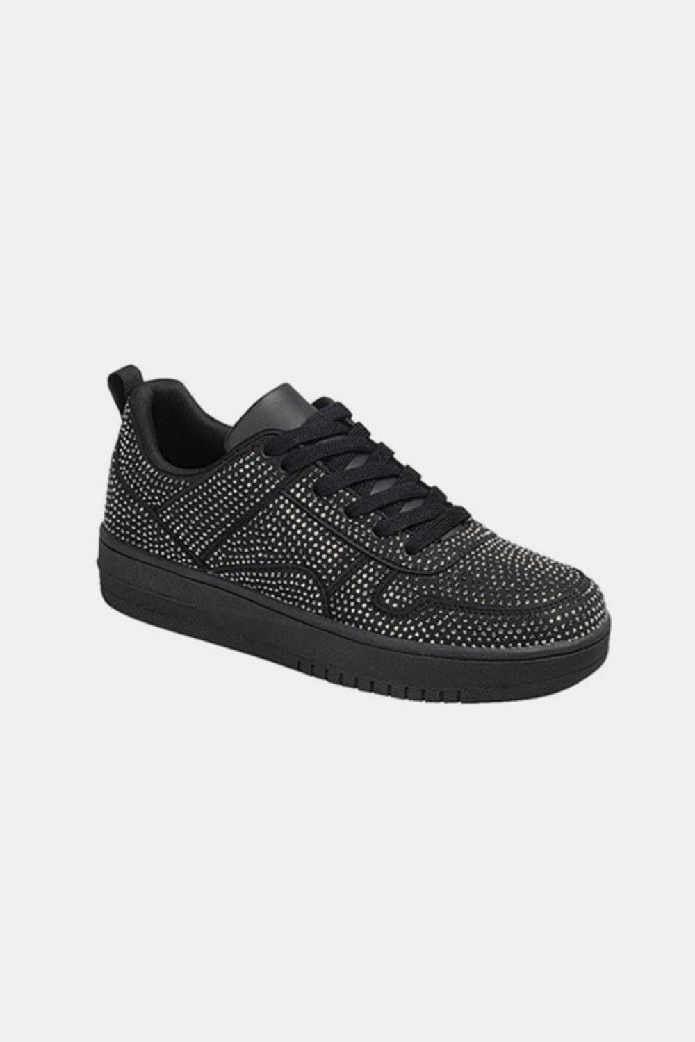 Forever Link Rhinestone Platform Flat Sneakers - Trendsi