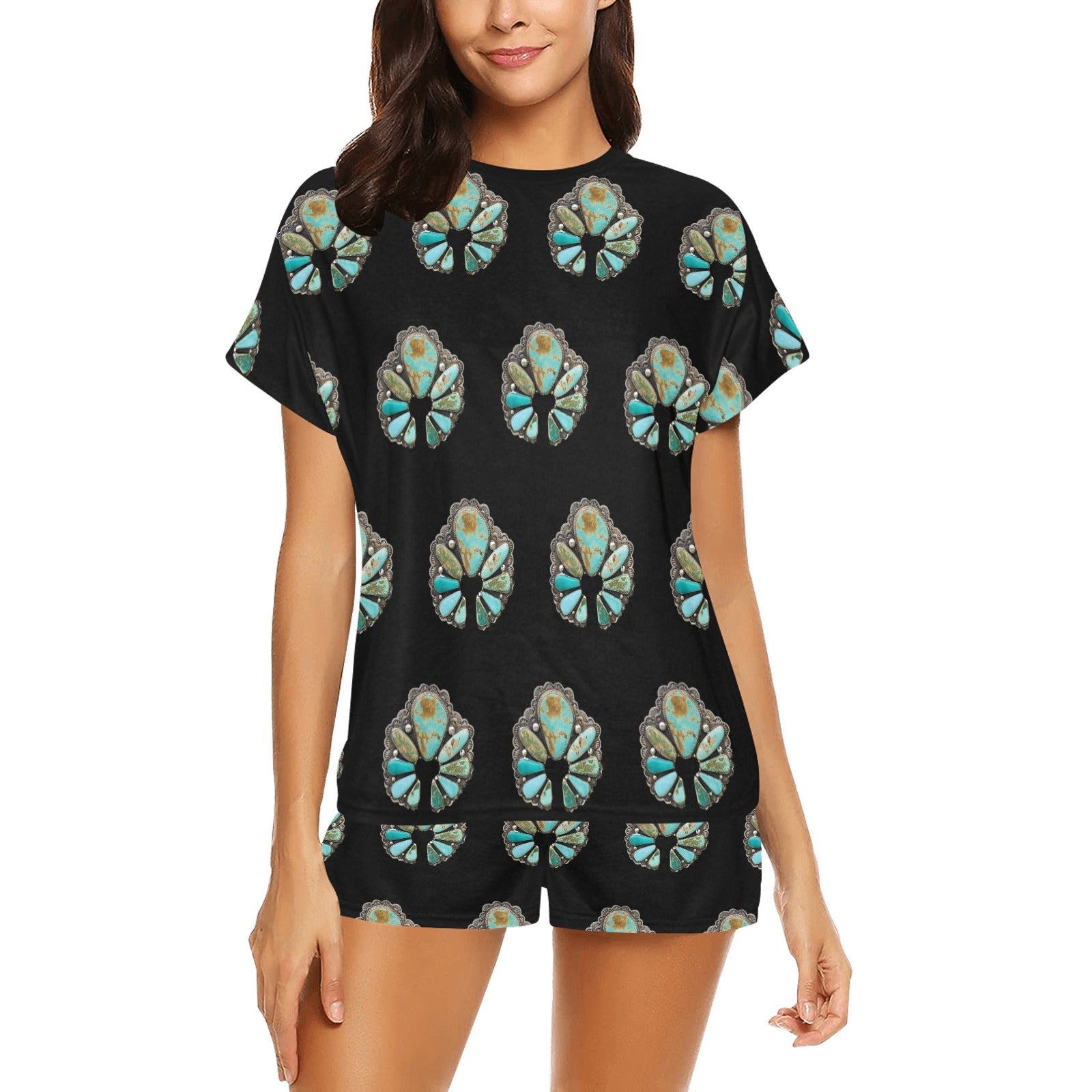 Baha Ranch Turquoise Naja Women's Pajama Short Set
