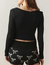Notched Long Sleeve T-Shirt - Trendsi - Flyclothing LLC