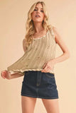 Aemi+Co Distressed Detail Round Neck Knit Tank - Trendsi - Flyclothing LLC