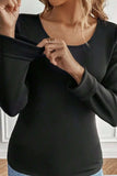 Round Neck Long Sleeve Top - Trendsi - Flyclothing LLC