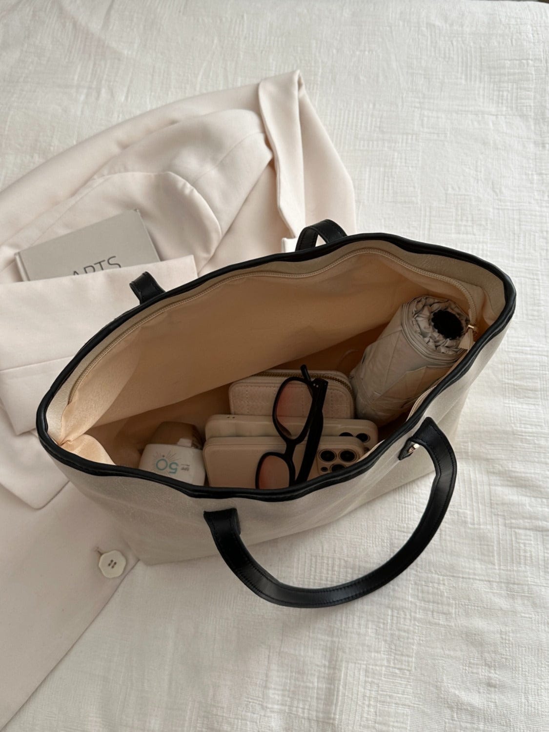 PU Leather Medium Shoulder Bag - Trendsi
