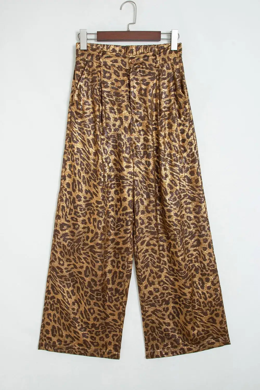 Multicolour Leopard Print Western Style Wide Leg Full Length Pants - Trendsi - Flyclothing LLC