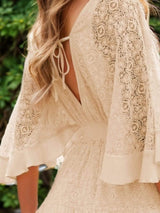 Lace Cutout Half Sleeve Mini Dress - Trendsi - Flyclothing LLC