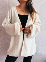 Open Front Long Sleeve Cardigan - Trendsi - Flyclothing LLC