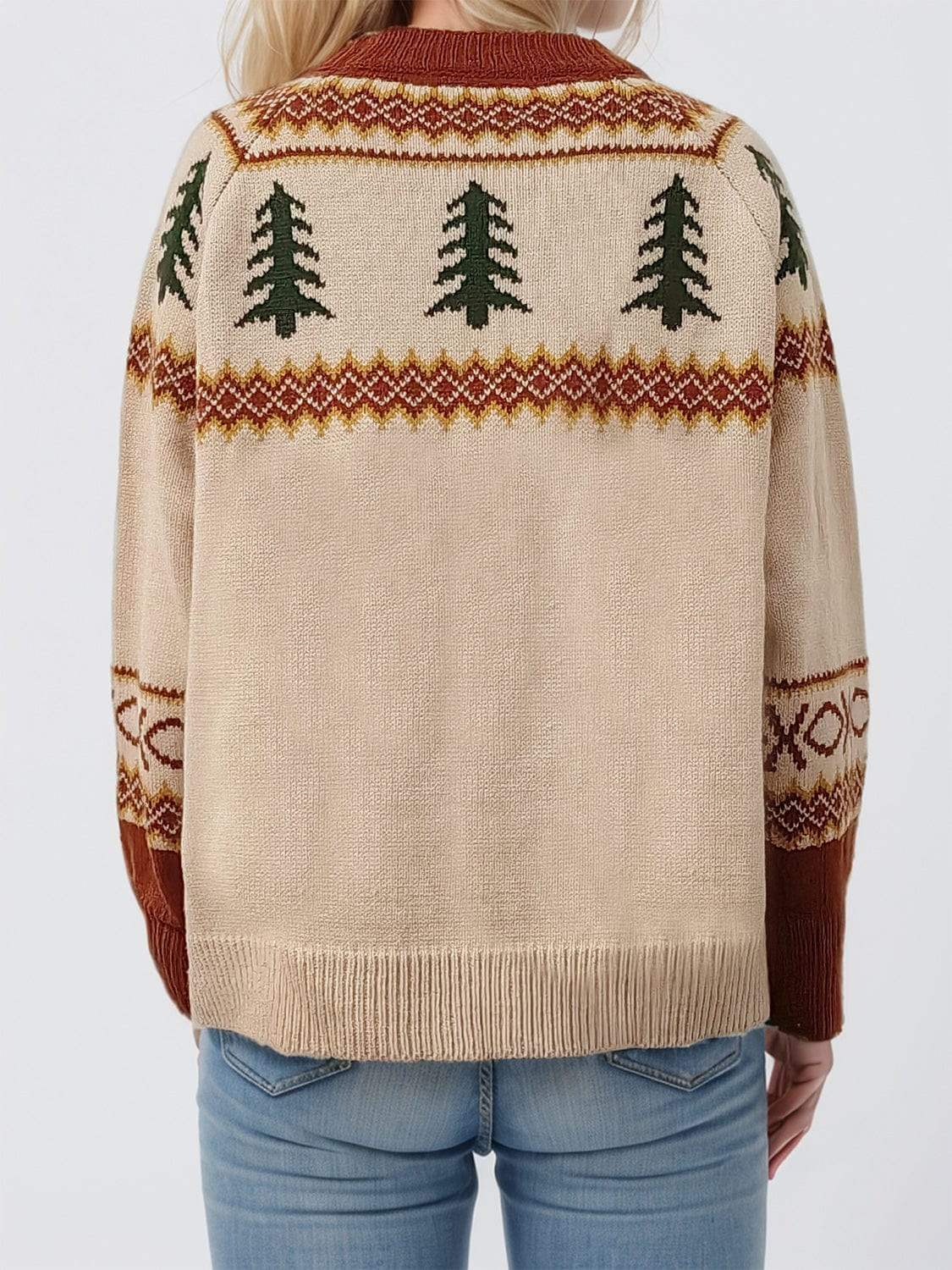 Graphic Round Neck Long Sleeve Sweater - Trendsi - Flyclothing LLC