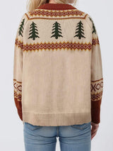 Graphic Round Neck Long Sleeve Sweater - Trendsi - Flyclothing LLC