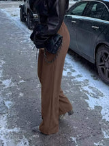 High-Waisted Wide-Leg Drawstring Pants - Trendsi - Flyclothing LLC