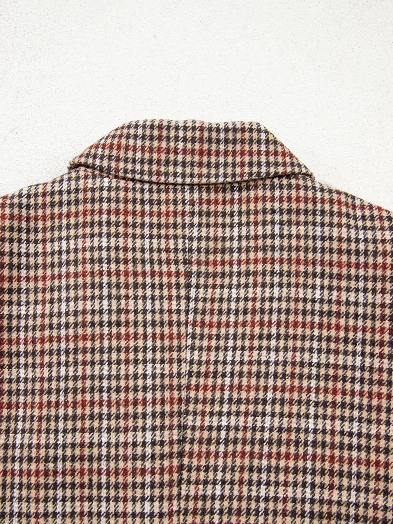 Houndstooth Lapel Collar Blazer - Trendsi - Flyclothing LLC