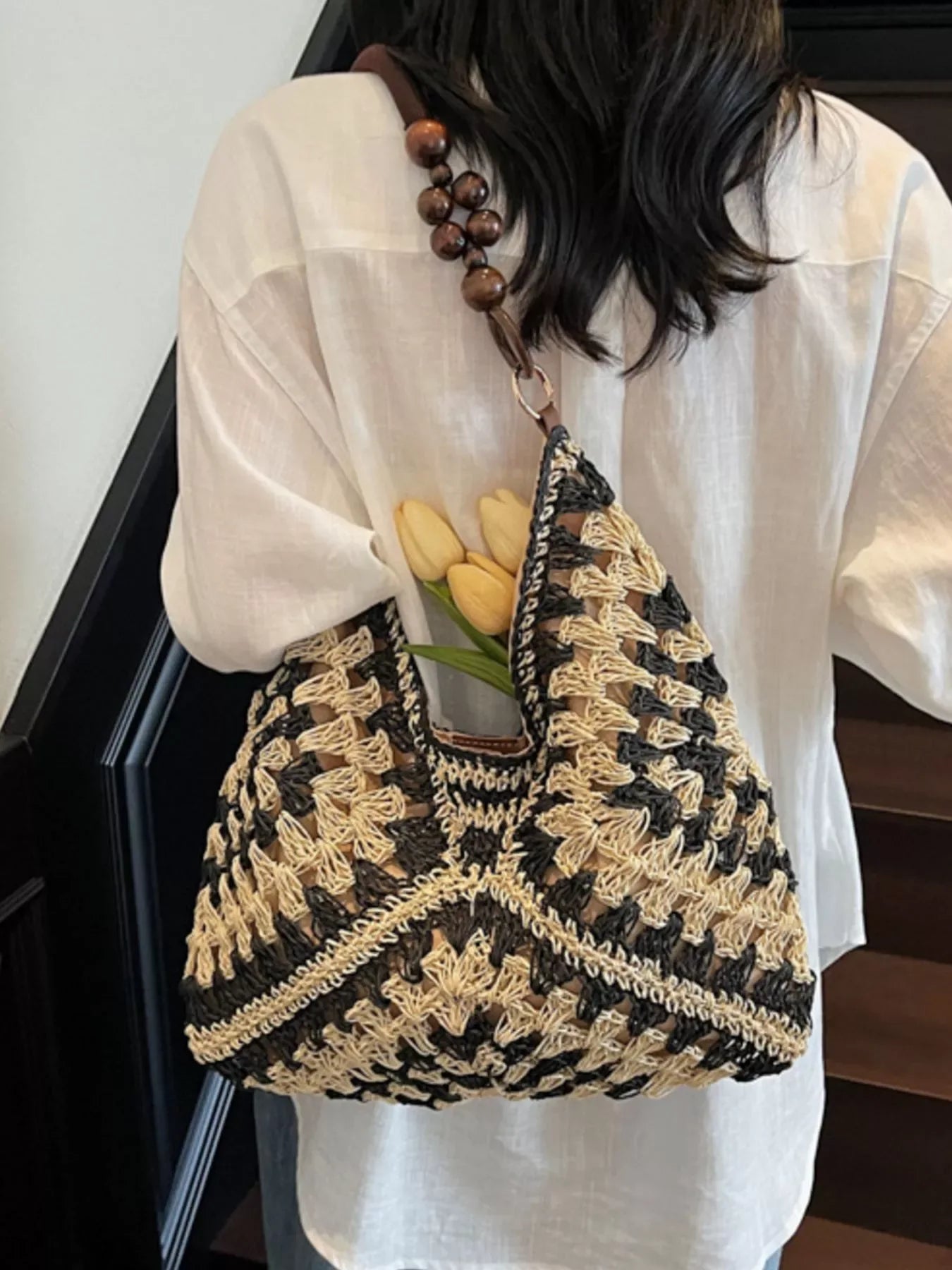 Crochet Hobo Handbag - Trendsi - Flyclothing LLC