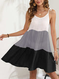 Color Block Spaghetti Strap Cover-Up Dress - Trendsi - Flyclothing LLC