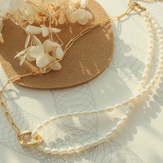 18K Gold-Plated Titanium Steel Pearl Necklace - Trendsi
