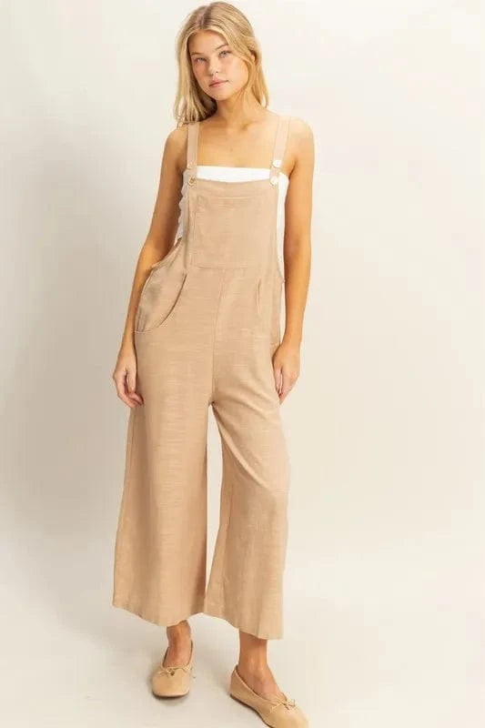 HYFVE Textured Wide Leg Overall - Trendsi