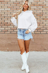 Exposed Seam Long Sleeve Hoodie - Trendsi - Flyclothing LLC