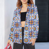 Baha Ranch Blues Talavera Women's Blazer - Baha Ranch Western Wear - Flyclothing LLC