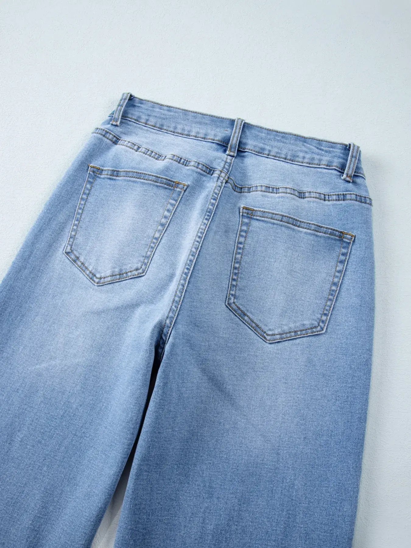 High Waist Wide Leg Washed Jeans - Trendsi - Flyclothing LLC