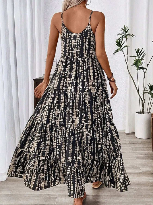 Printed Scoop Neck Maxi Cami Dress - Trendsi - Flyclothing LLC
