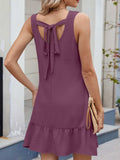 Florira Tied Back Ruffled Mini Tank Dress - Trendsi - Flyclothing LLC