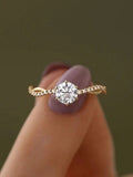 925 Sterling Silver Inlaid Zircon Ring - Trendsi
