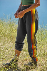 Contrast Striped Elastic Waist Active Pants - Trendsi - Flyclothing LLC