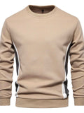Men's Side Striped Contrast Round Neck Sweatshirt - Trendsi - Flyclothing LLC