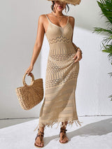 Openwork Scoop Neck Cover-Up Dress - Trendsi - Flyclothing LLC