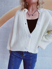 Button Up Long Sleeve Cardigan - Trendsi