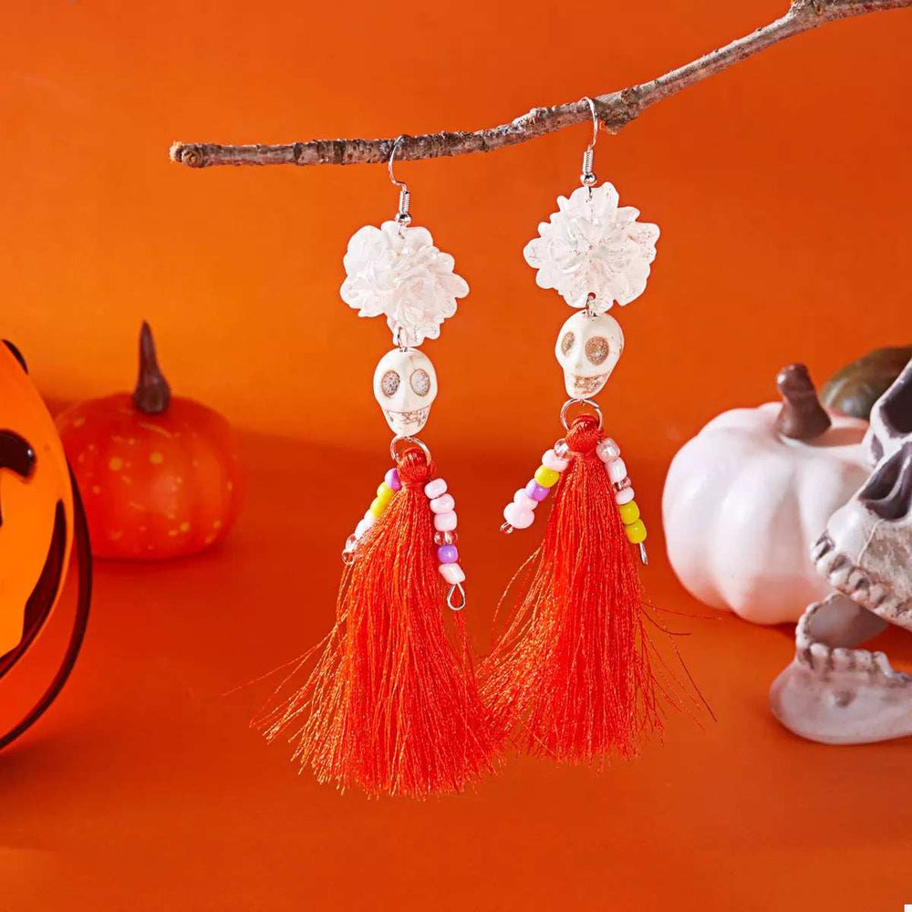 Halloween Ghost Tassel Drop Earrings - Trendsi - Flyclothing LLC
