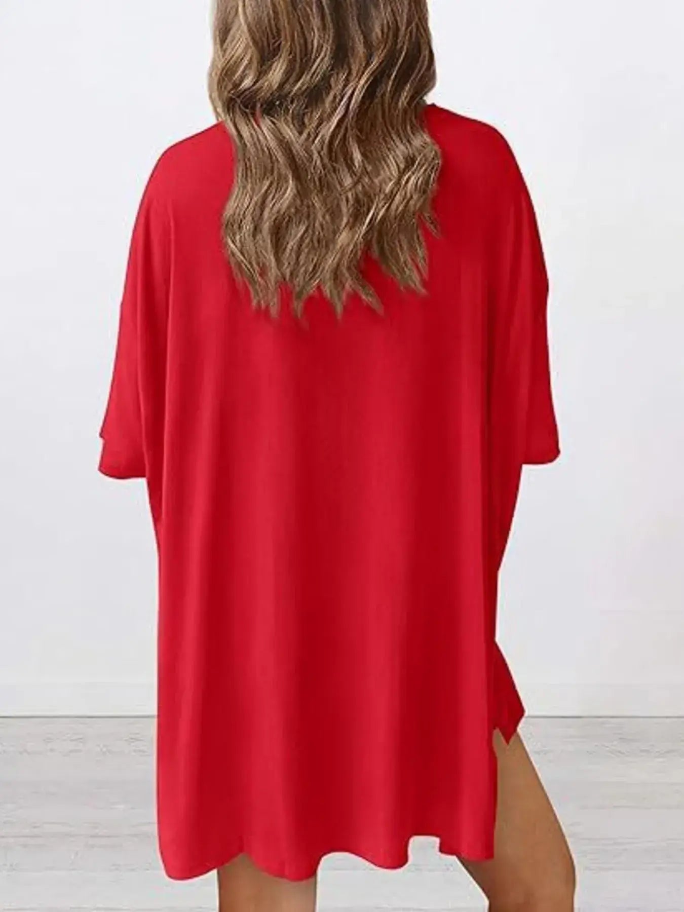 Full Size Oversized Round Neck Top and Shorts Set Plus Size - Trendsi - Flyclothing LLC