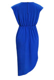 Round Neck Cap Sleeve Dress - Trendsi