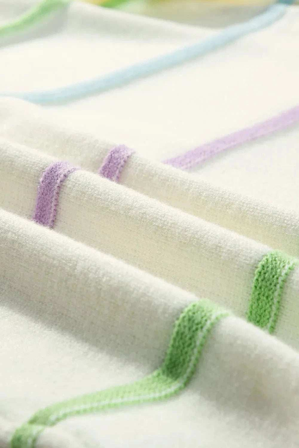 Contrast Striped Half Button Round Neck Sweater - Trendsi - Flyclothing LLC