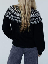 Contrast Turtleneck Long Sleeve Sweater - Trendsi - Flyclothing LLC
