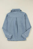 Button Up Long Sleeve Denim Top - Trendsi - Flyclothing LLC