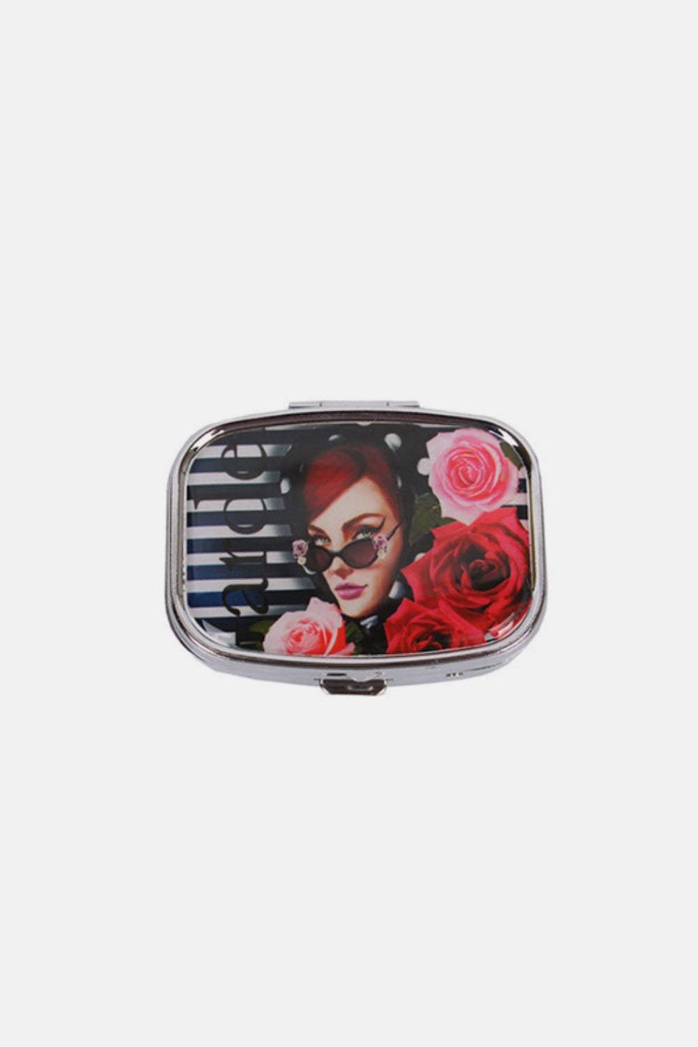 Nicole Lee USA Print Metallic Rectangular Pill Case - Trendsi - Flyclothing LLC