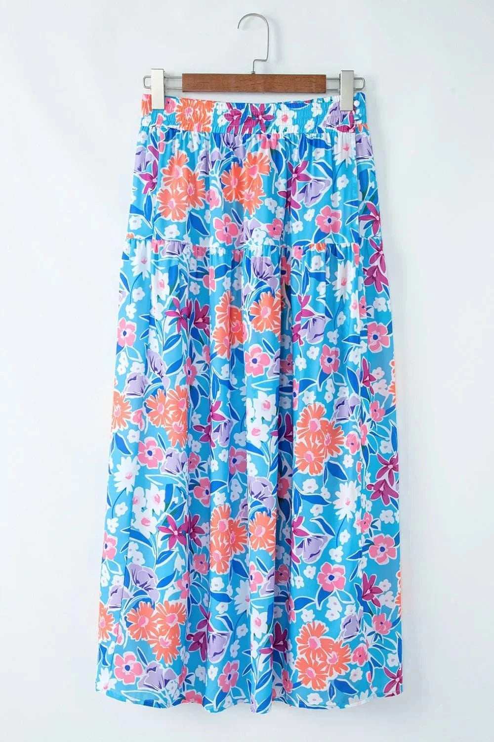 Floral Printed High Waist Split Skirt - Trendsi - Flyclothing LLC