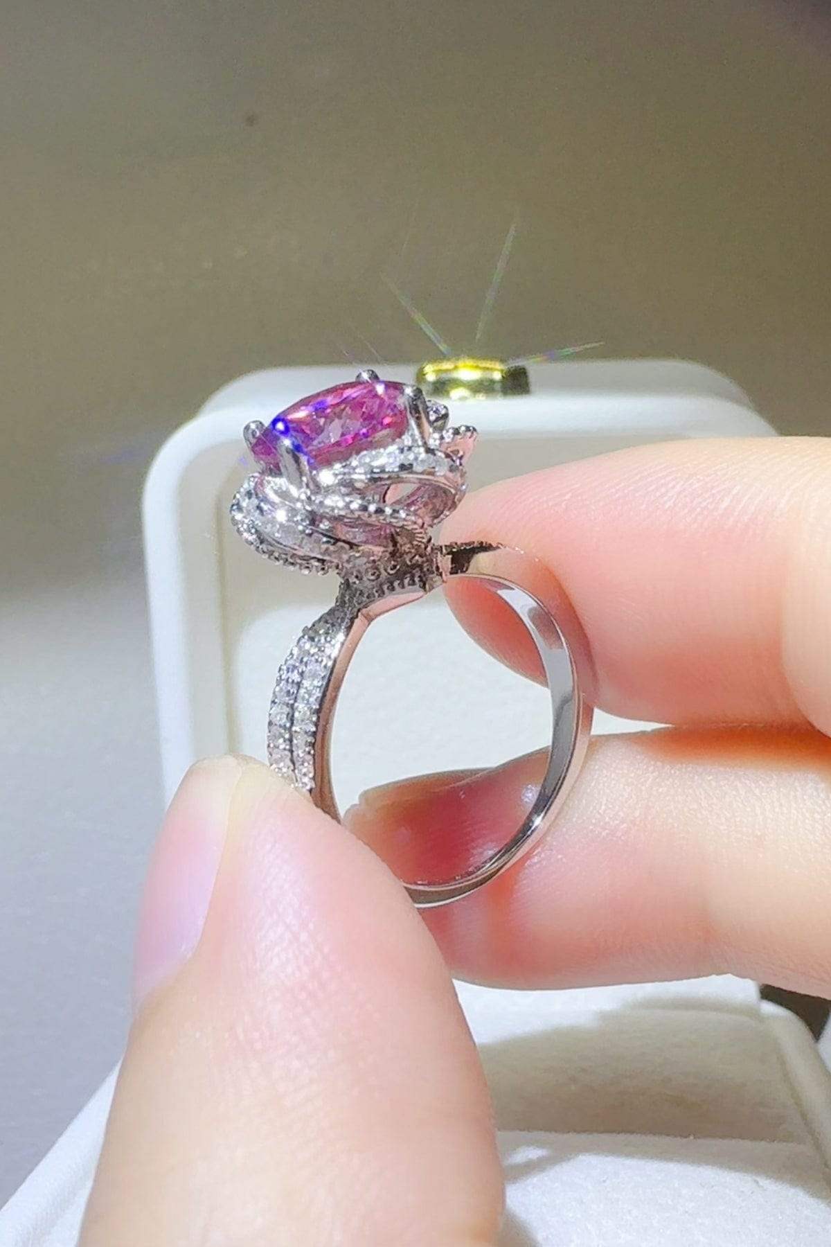2 Carat Moissanite 925 Sterling Silver Flower Shaper Ring - Trendsi - Flyclothing LLC