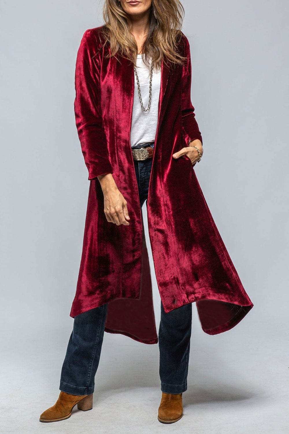 Slit Back Open Front Cardigan - Trendsi - Flyclothing LLC