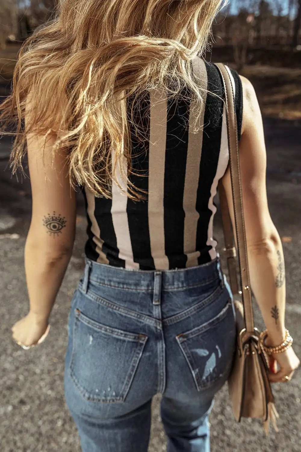 Striped Round Neck Knit Vest - Trendsi - Flyclothing LLC