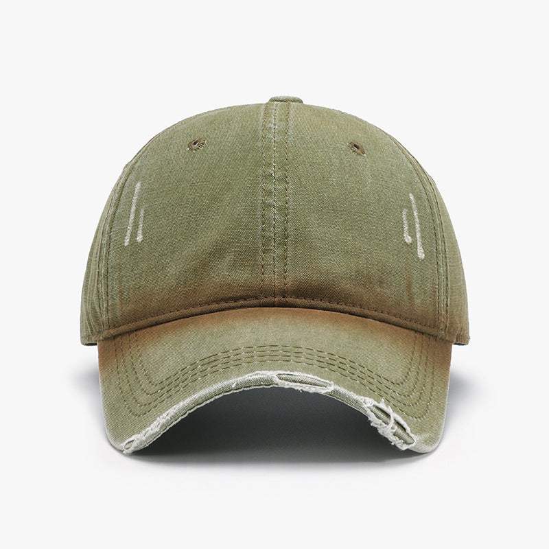 Distressed Washed Adjustable Baseball Cap - Trendsi - Flyclothing LLC