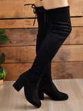 Round Toe Block Heel Boots - Trendsi